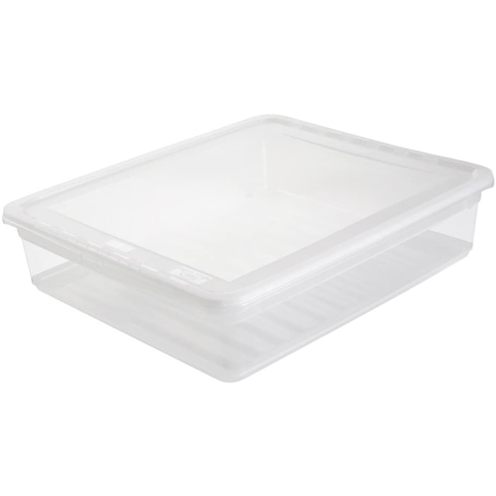 Cajas de almacenaje, natural transparente, 39 x 33.5 x 9 cm