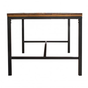 Table de repas en bois de pin recyclé L180cm en métal noir - INDUS