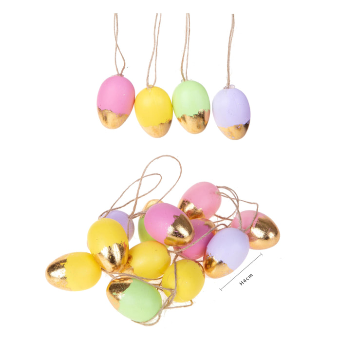 Uova da appendere assortite conf. 12pz - 4 confezioni - Colore: Assortite - Bianchi Dino