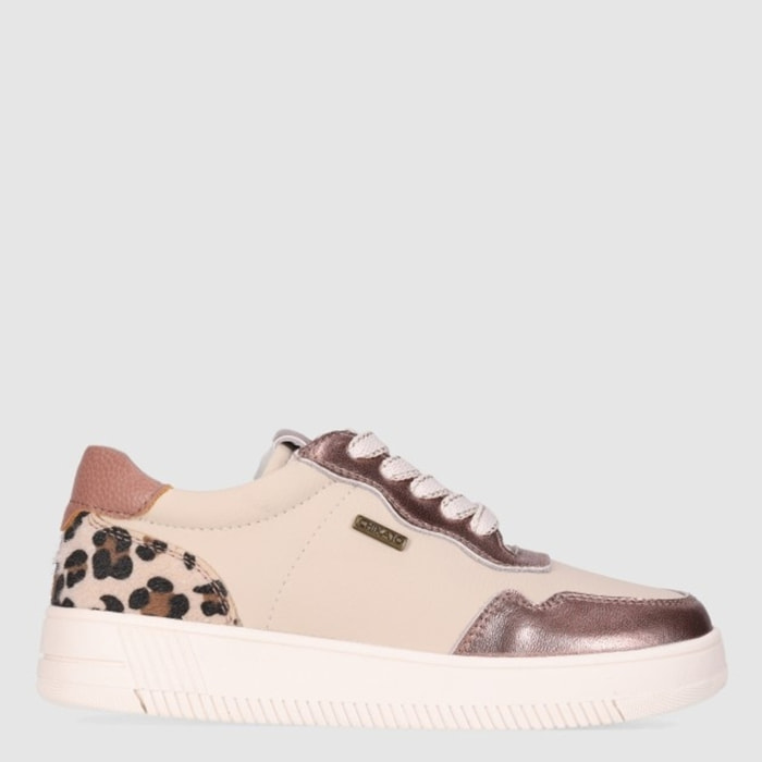 Deportivos de Piel - Beig - Tacón: Bajo