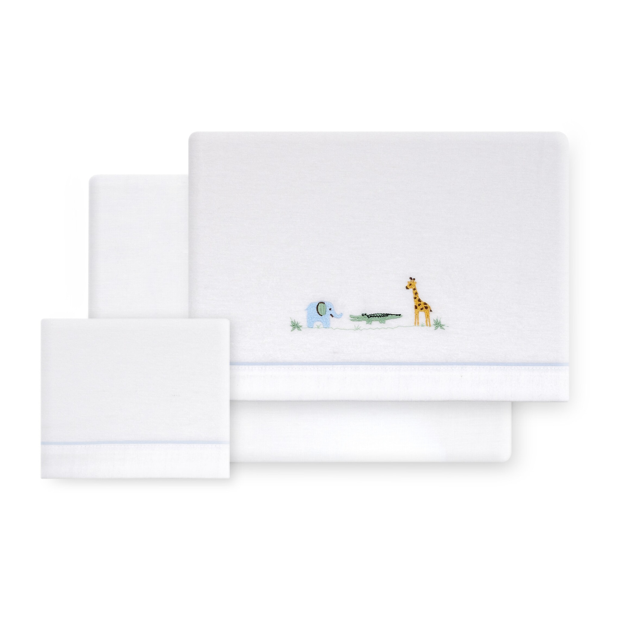 Triptico Minicuna Franela Jirafa Savanna Bco/Azul