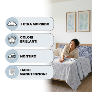 COMPLETO LETTO PIAZZA E MEZZA KARMA - 100% Microfibra