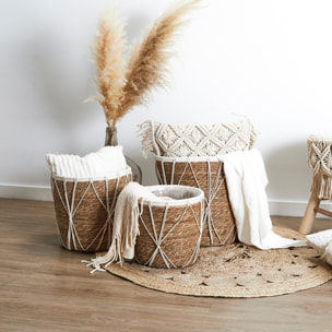 Panier Cache Pot Tresse Gigogne X3