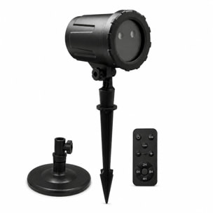 Proyector láser exterior rojo y verde con mando a distancia, 13 efectos de movimiento, temporizador y protección