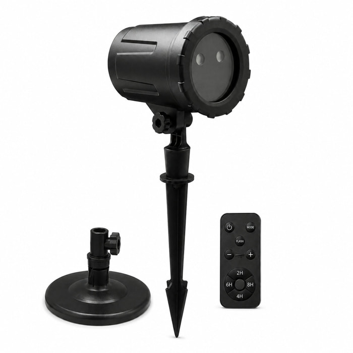 Proyector láser exterior rojo y verde con mando a distancia, 13 efectos de movimiento, temporizador y protección