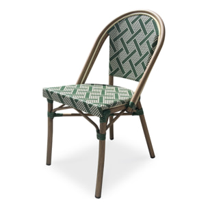 BISTRO - Fauteuil de jardin empilable en aluminium - vert