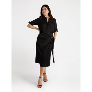 Fiorella Rubino - Falda cruzada con hebilla - Negro