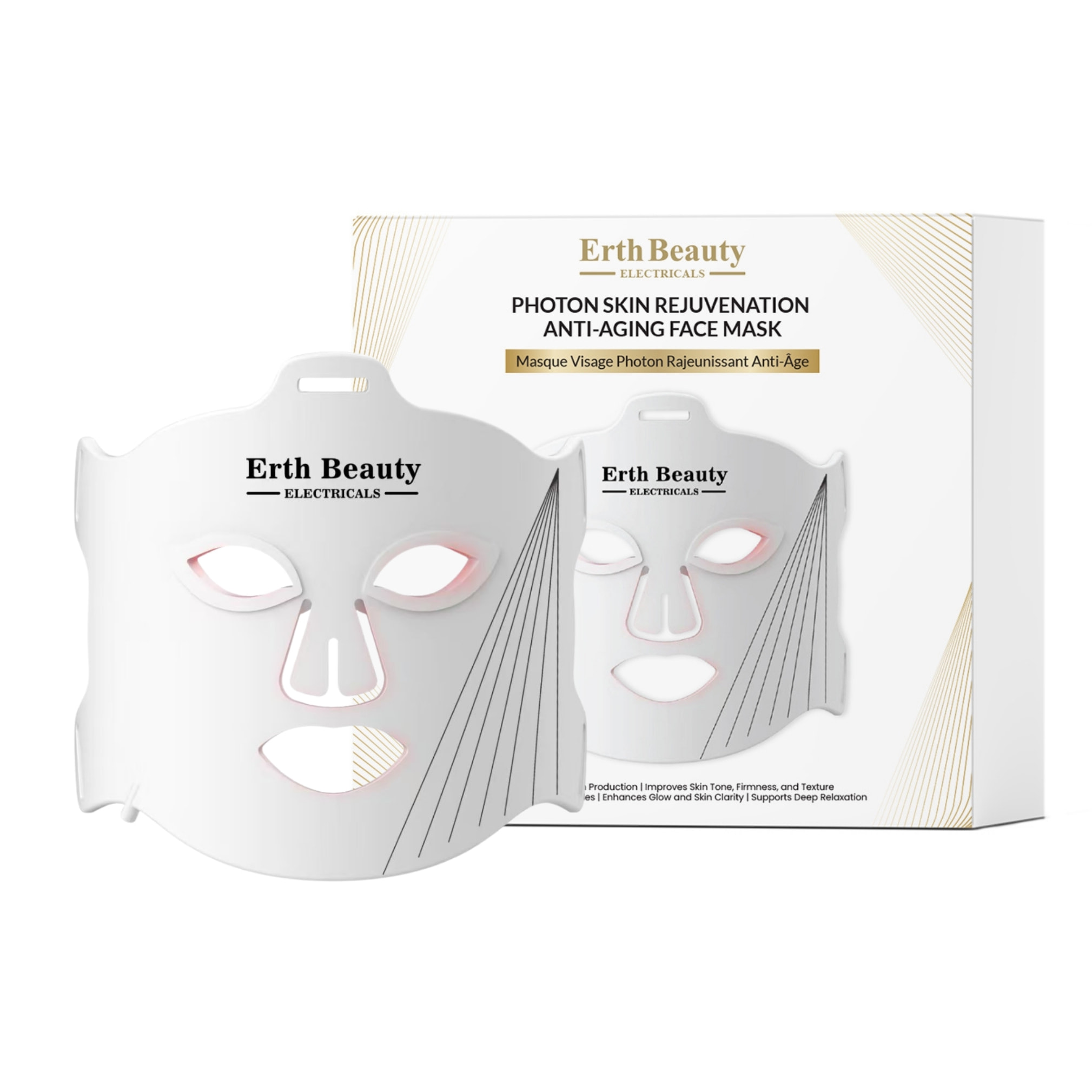 Mascarilla facial antienvejecimiento rejuvenecedora de la piel con fotones