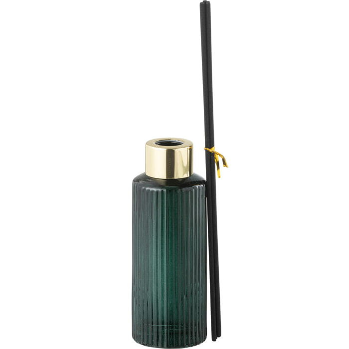 J-Line Bâtonnets parfumés Cedar Breeze - verre - vert foncé - small - 100 ml