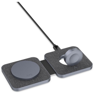 Chargeur ADEQWAT sans fil MagSafe 2 en 1 plat pliable 15W