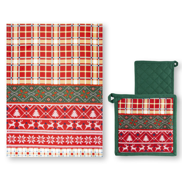 Set canovaccio con presina Excelsa – Fall Winter, Cotone Rosso