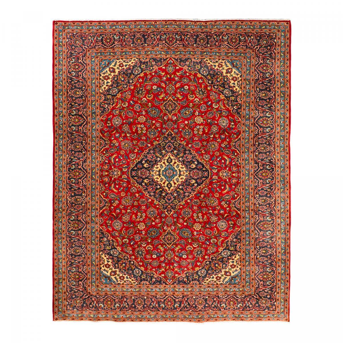 Authentique tapis persan Kashan de grandes dimensions, pièce unique, noué à la main en laine