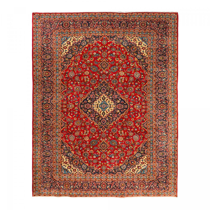 Authentique tapis persan Kashan de grandes dimensions, pièce unique, noué à la main en laine