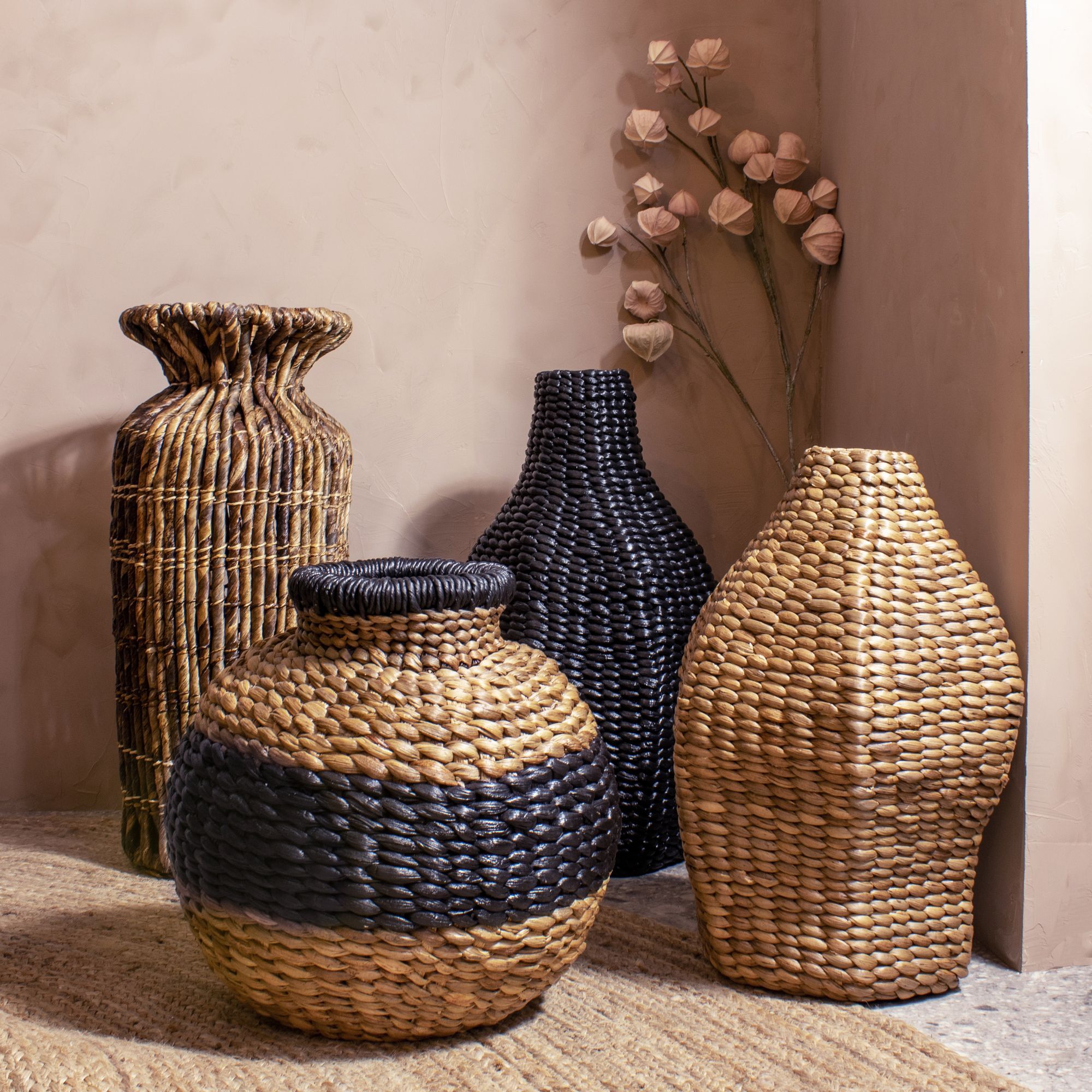 Jarre en fibre d'abaca h60cm LINA