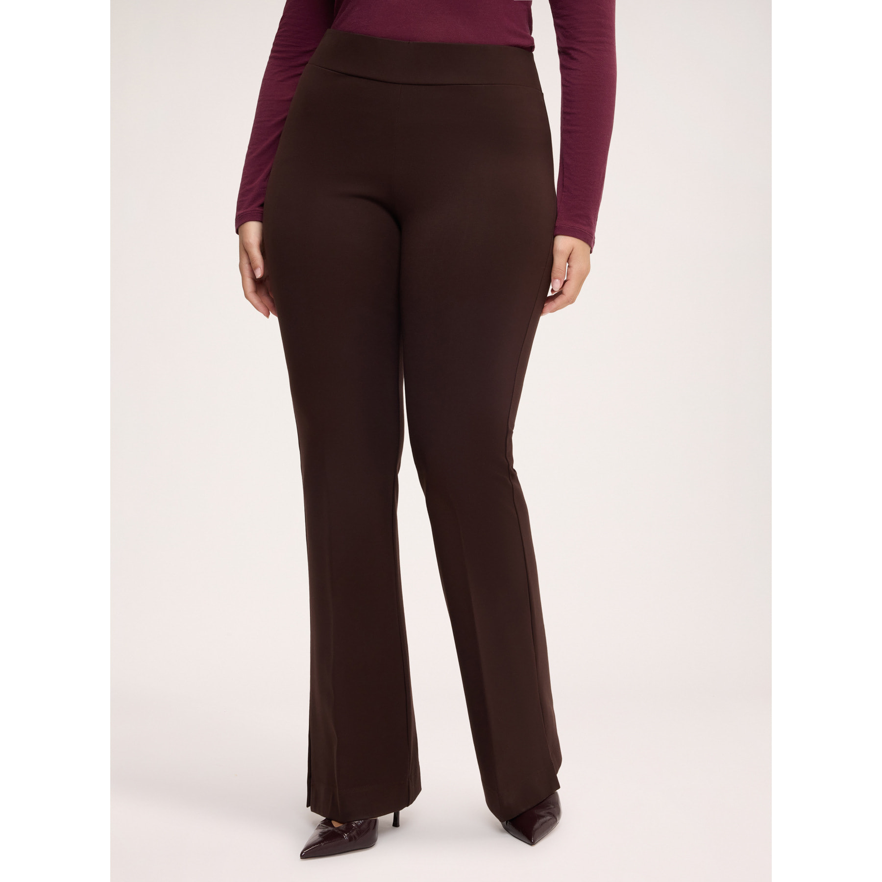 Fiorella Rubino - Pantaloni flare in Punto Milano - Marrone