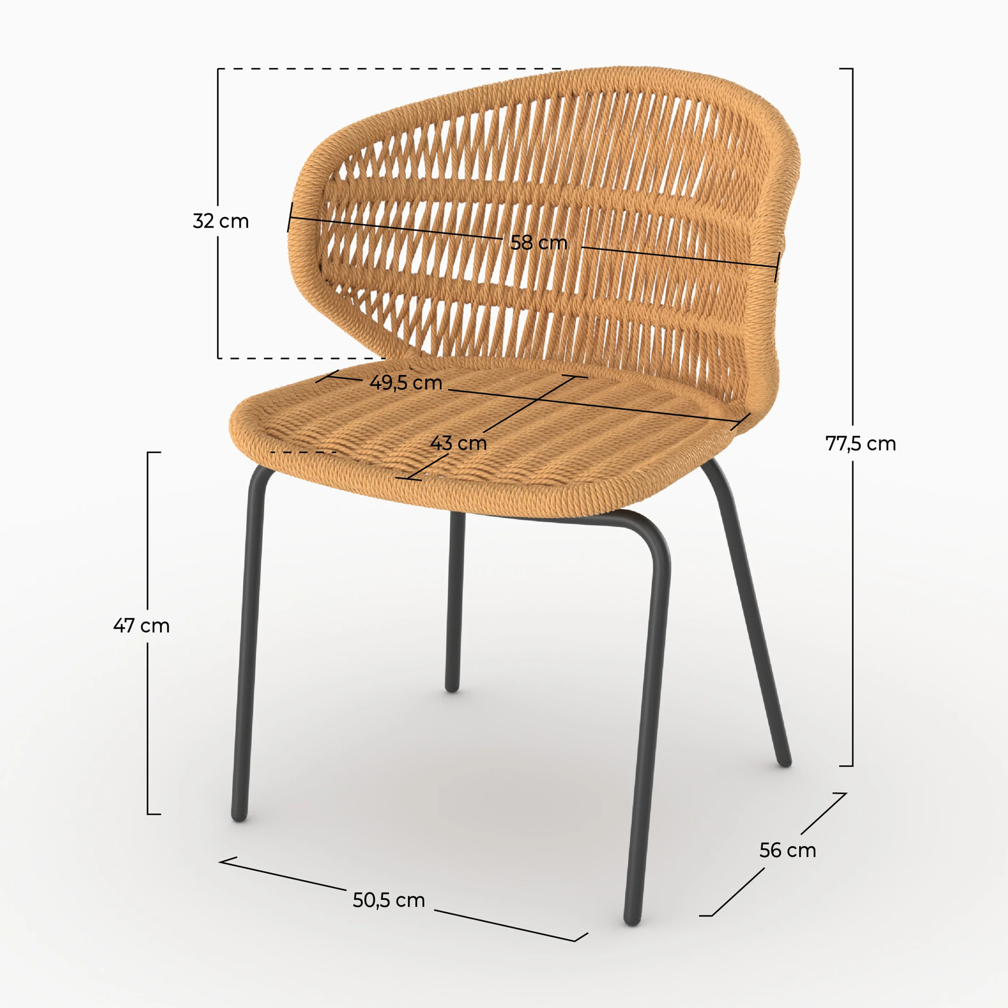 Lot de 2 chaises de jardin en rotin synthétique - Lara