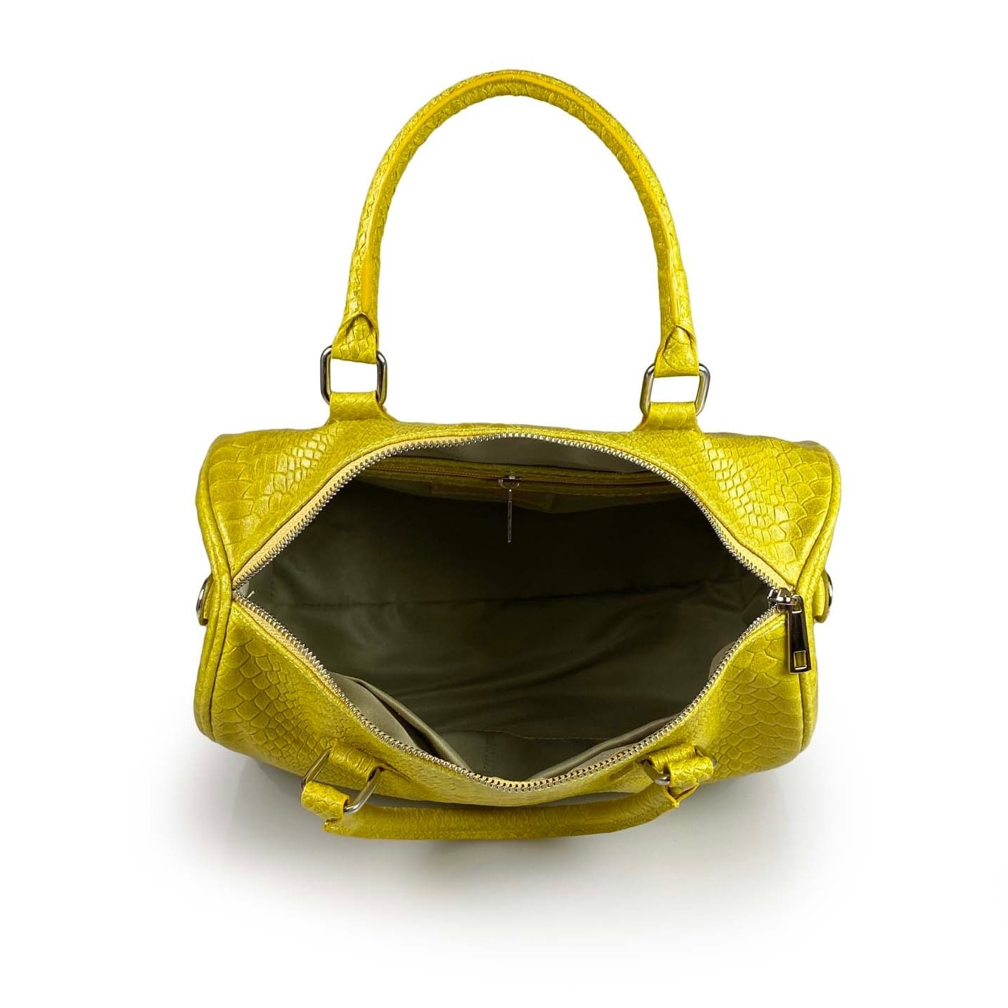 Borse Donna colore Giallo-in pelle Made in Italy 30 X 22 X 17cm