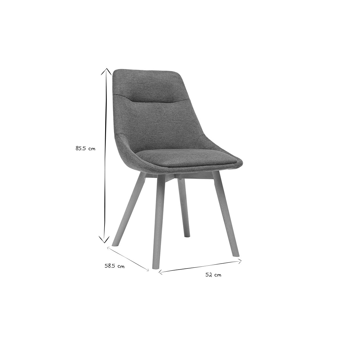 Chaises en tissu effet velours texturé terre brûlée et bois clair (lot de 2) ALESS