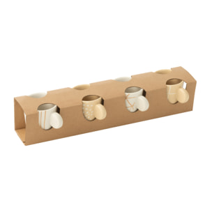 J-Line tasse - céramique - crème/blanc - boîte de 4