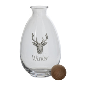 J-Line Cruche Cerf Verre Blanc/Naturel