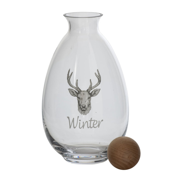 J-Line Cruche Cerf Verre Blanc/Naturel