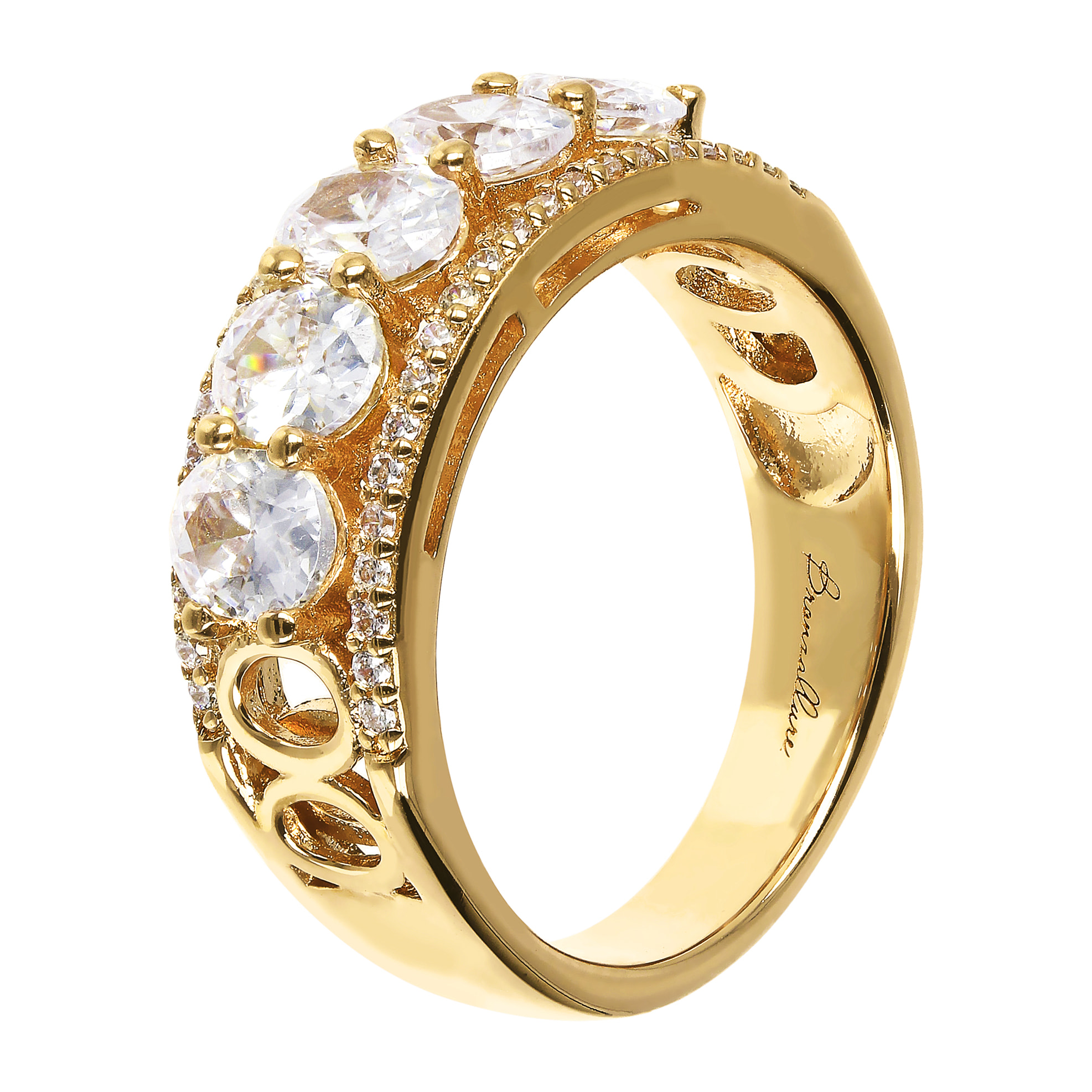 Anello Riviera Golden con Punti Luce in Cubic Zirconia