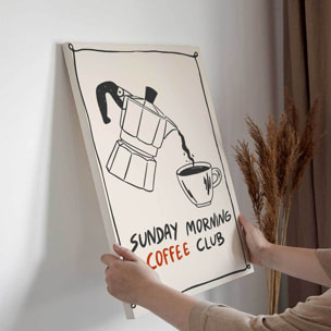 Tableau Sunday Morning Coffee Club Toile imprimée