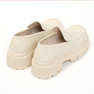 Mocassini platform in simil pelle