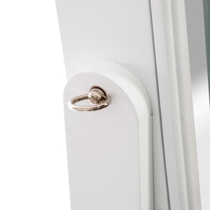 Armario joyas con espejo LED blanco