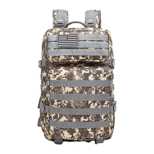 Mochila táctica militar de 45 Litros con sistema Molle de gran capacidad e impermeable. Perfecta para emergencias, días de caza, senderismo y acampadas.