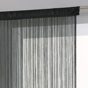 Rideau fil noir 90x200cm