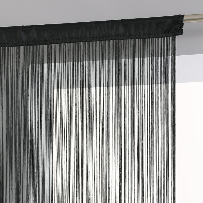 Rideau fil noir 90x200cm