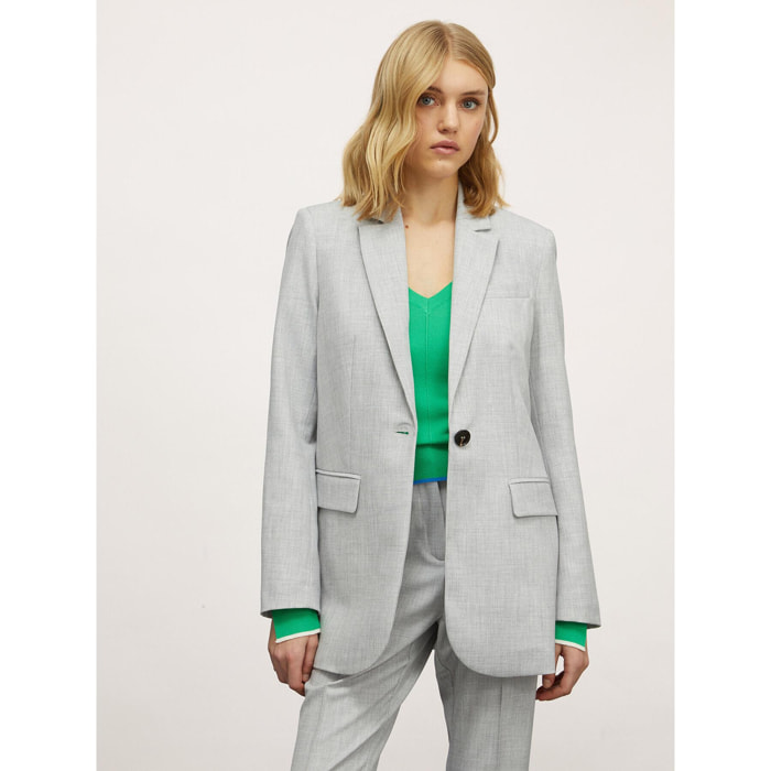 Motivi - Blazer de botonadura simple en color liso - Gris