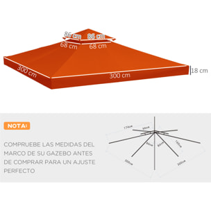 Techo De Reemplazo Para Carpa 3x3m Terracota