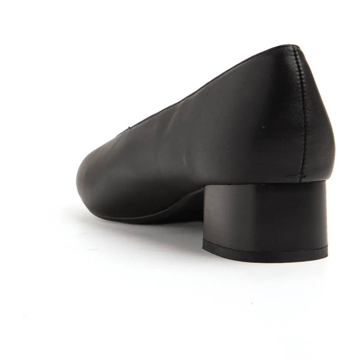 Ballerina con scollo a cuore e tacco 5 cm - NERO