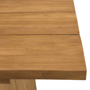 COLINE - Bar de jardin 240x70cm en bois de teck recyclé couleur naturelle