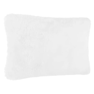 Coussin fausse fourrure blanc 45x30cm