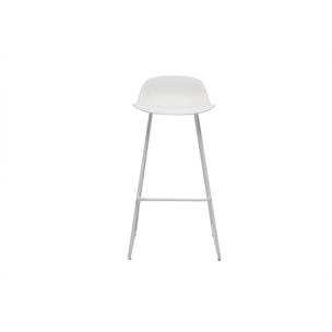 Tabourets de bar design blancs H70 cm (lot de 2) ELLA