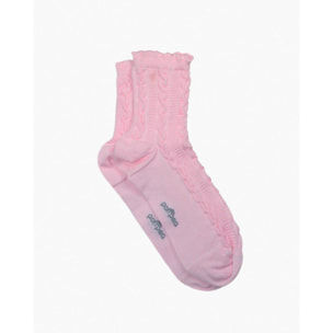 CALZINO COTONE ADELE CON DECORAZIONE TRECCE