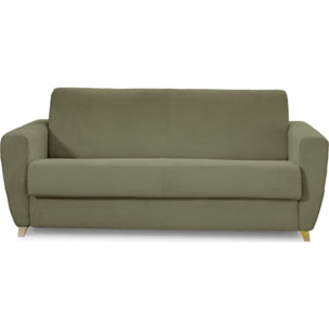 Canapé convertible express 3 places en velours côtelé - LEANDRO