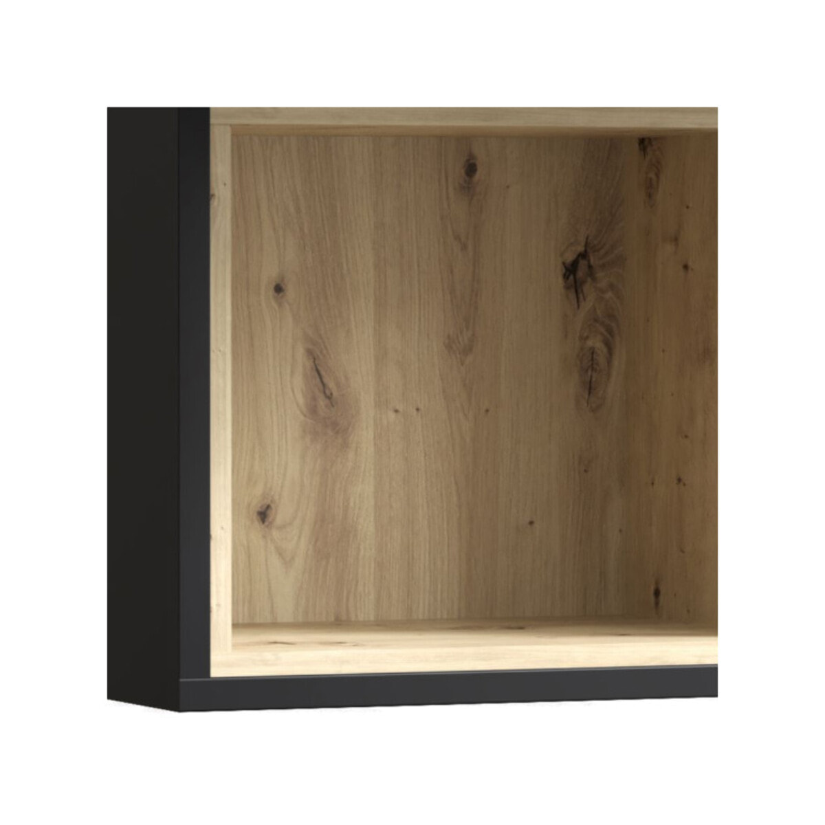 Armoire murale noire effet bois de chêne 1 porte réversible - DORY
