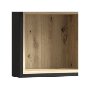 Armoire murale noire effet bois de chêne 1 porte réversible - DORY
