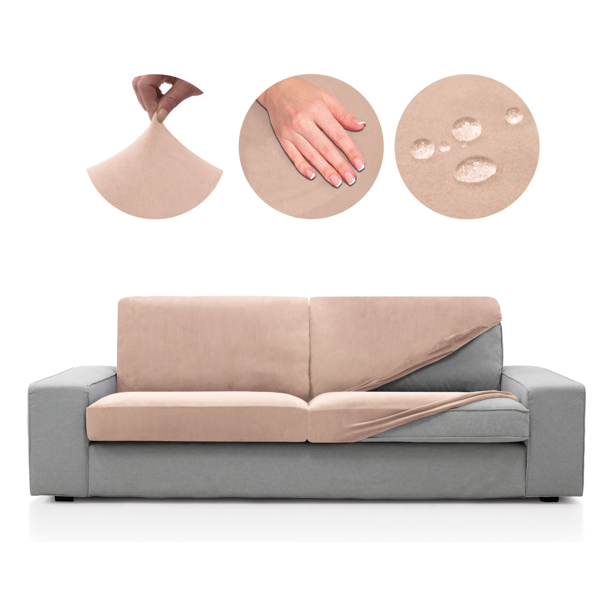 Funda TERCIOPELO ANTIMANCHAS para ASIENTO y RESPALDO modelo VERONICA