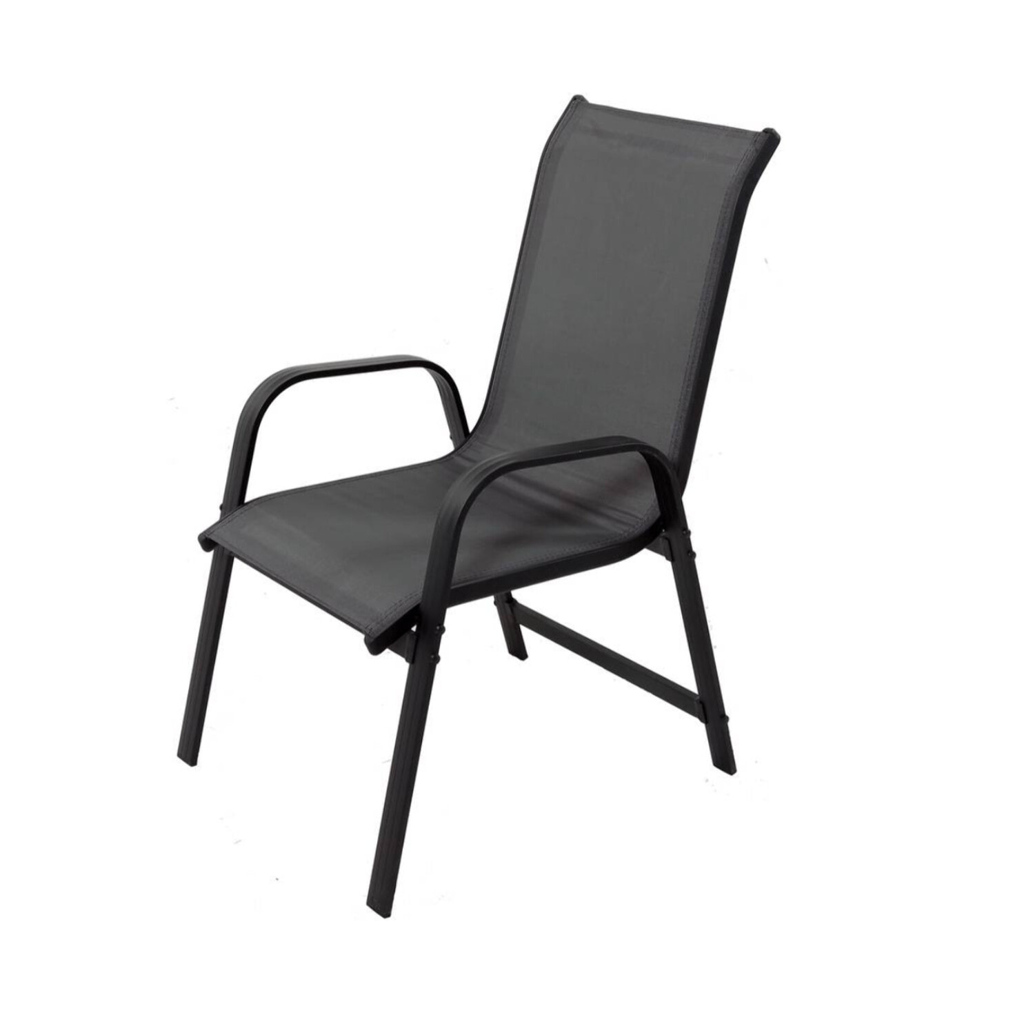 Table et chaises de jardin en textilène "cordoba + Porto" 6 personnes gris foncé