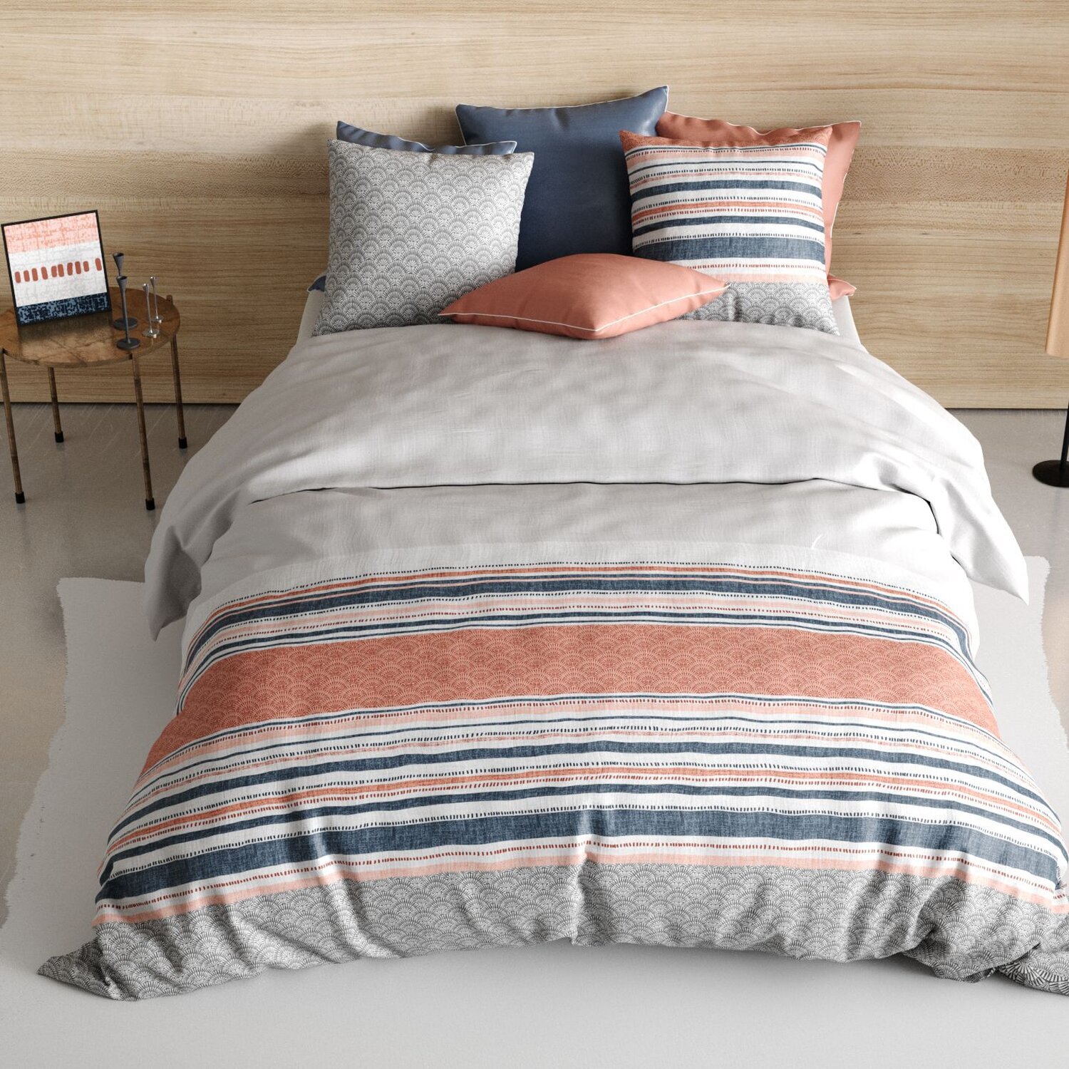 Parure housse de couette 3pcs 100% coton 57fils chakra