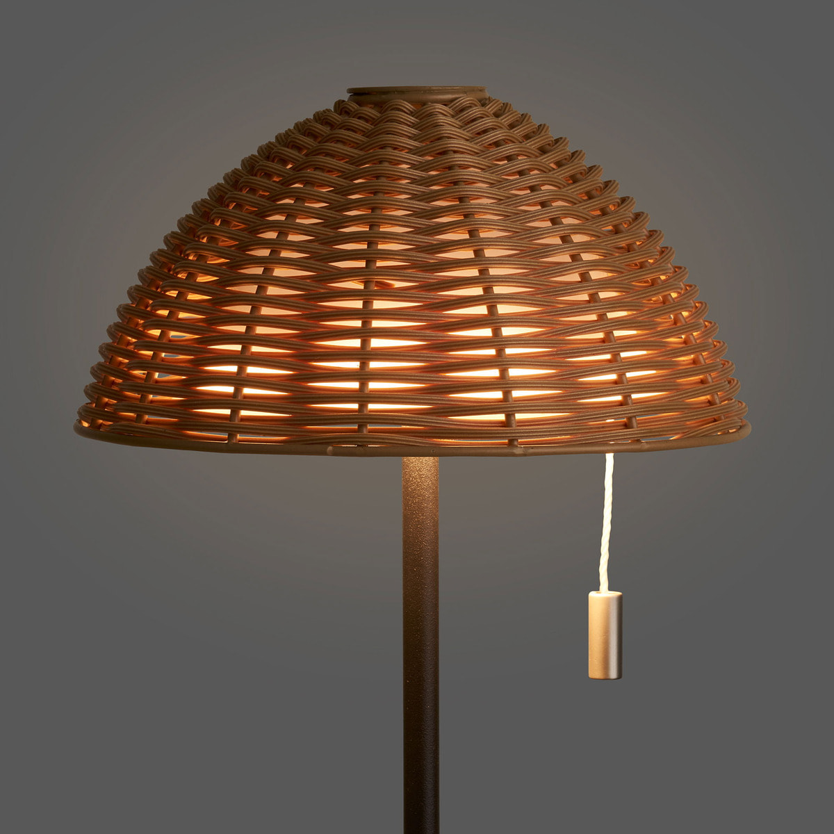 Lampada da tavolo LED RGB ricaricabile Wigan in metallo e PE natural/nero