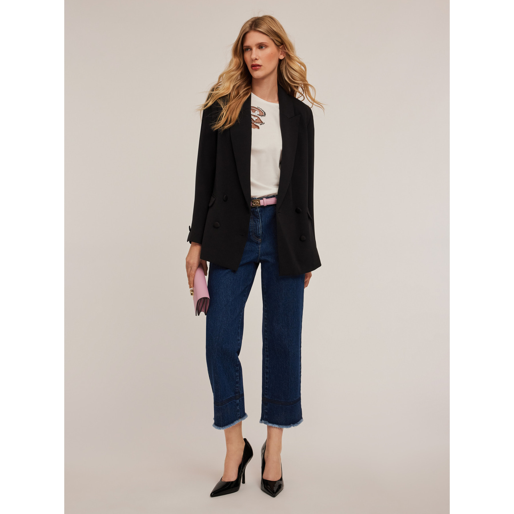 Motivi - Jeans cropped kick flare - Blu