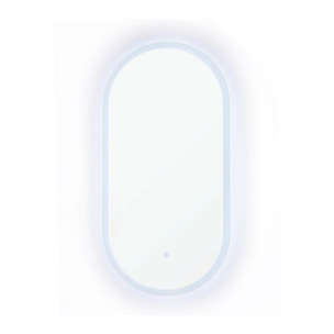 Miroir LED ovale 54 x 94 cm avec éclairage lumineux et capteur tactile Fusion SAT (SATZFULED5494)