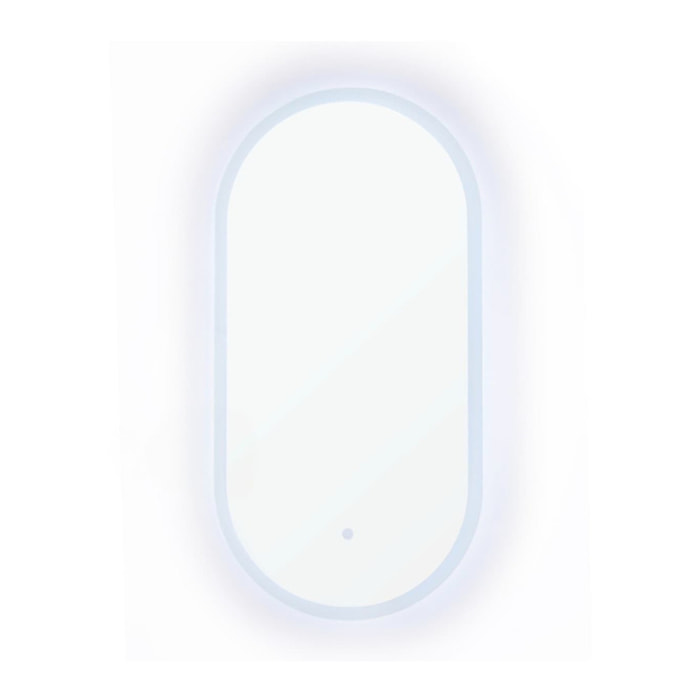 Miroir LED ovale 54 x 94 cm avec éclairage lumineux et capteur tactile Fusion SAT (SATZFULED5494)