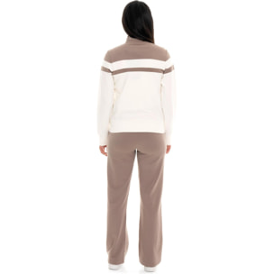 Chándal de invierno para mujer Leone 1947 Never Without,cuello alto y cremallera